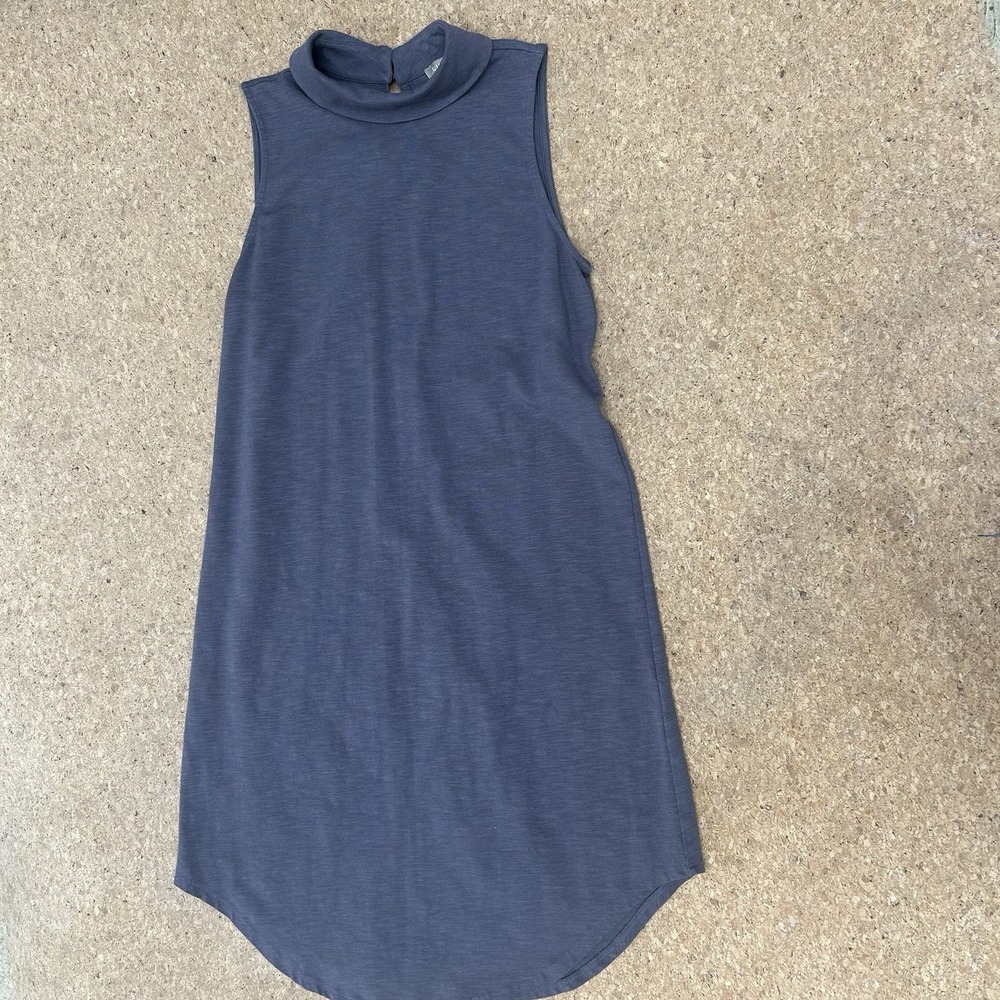 Lilla P Dress Size M Blue Grey Cotton Modal Pockets Normcore Natural Fiber